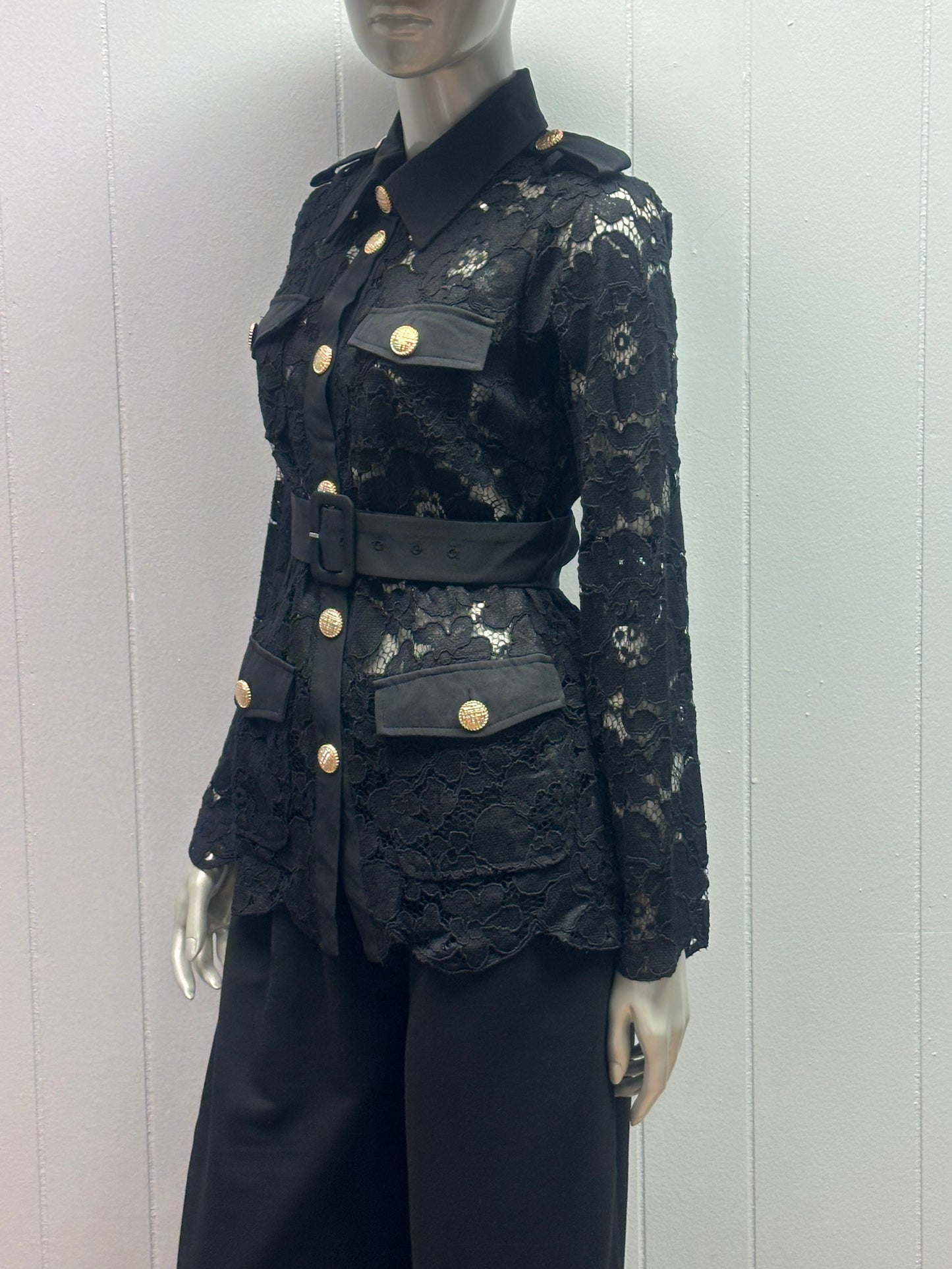 Simple Elegance Black Lace Blouse