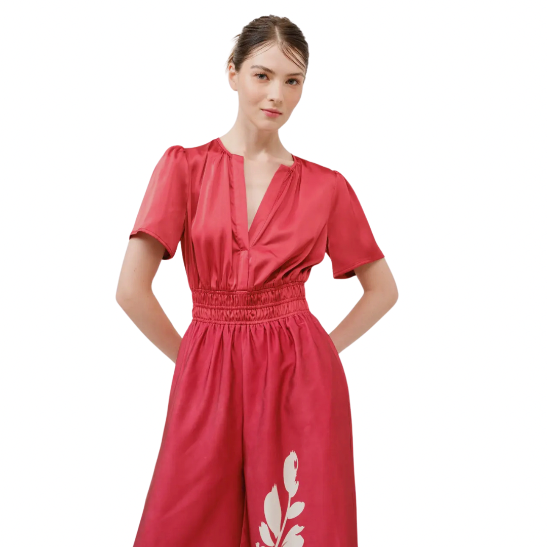 Find Me Red Floral Jumpsuit