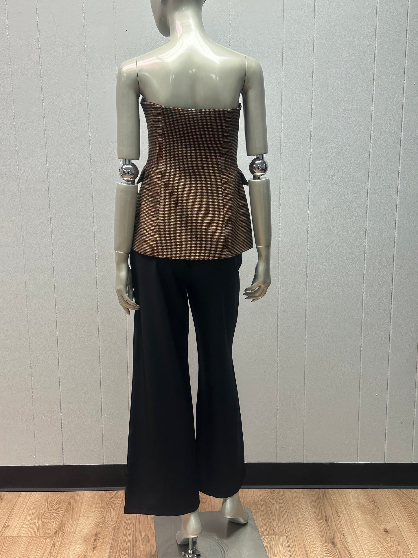 After Work Houndstooth Blazer Bustier