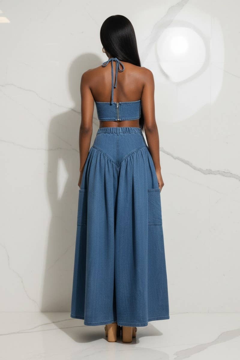 PLUS SIZE Two-Piece Wide-Leg Pant Set