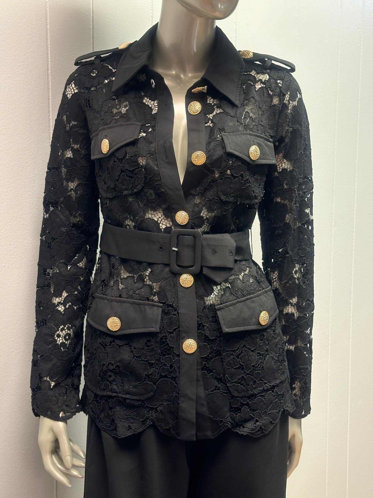 Simple Elegance Black Lace Blouse