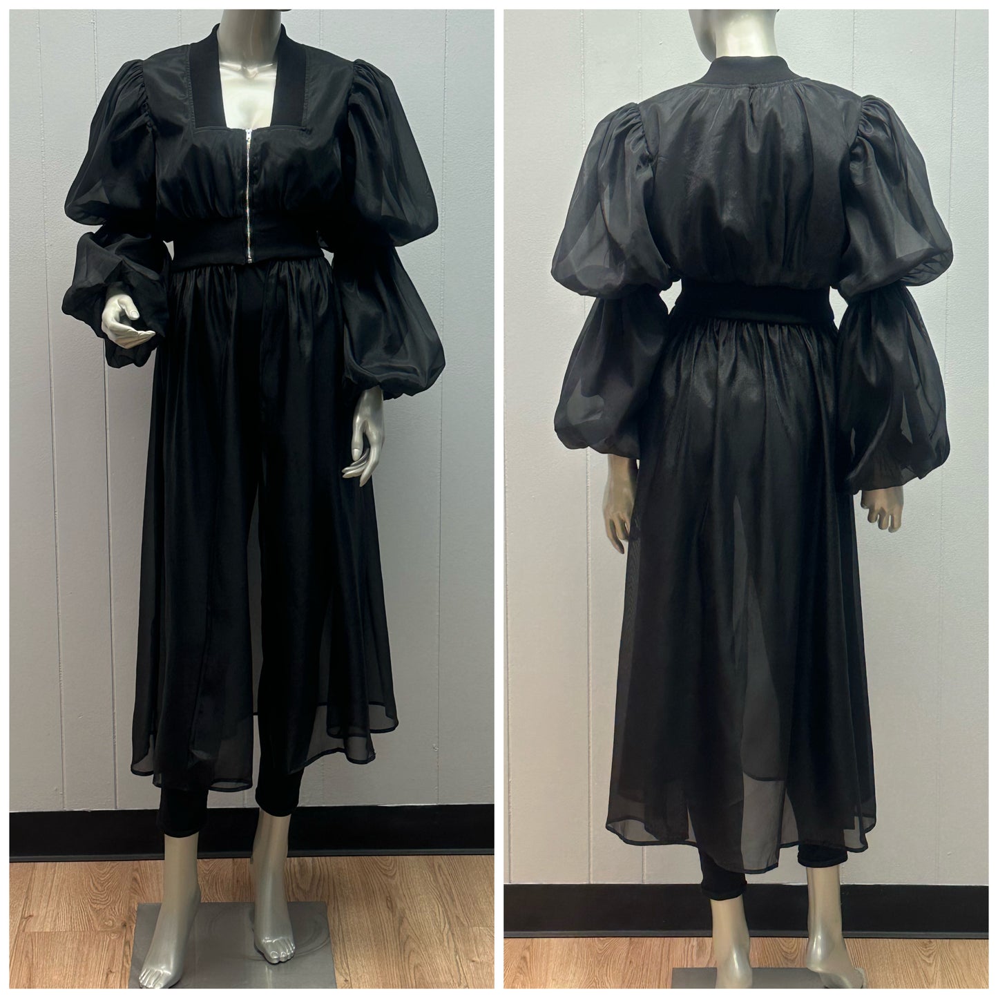 Night Out Black Sheer Shirt Jacket