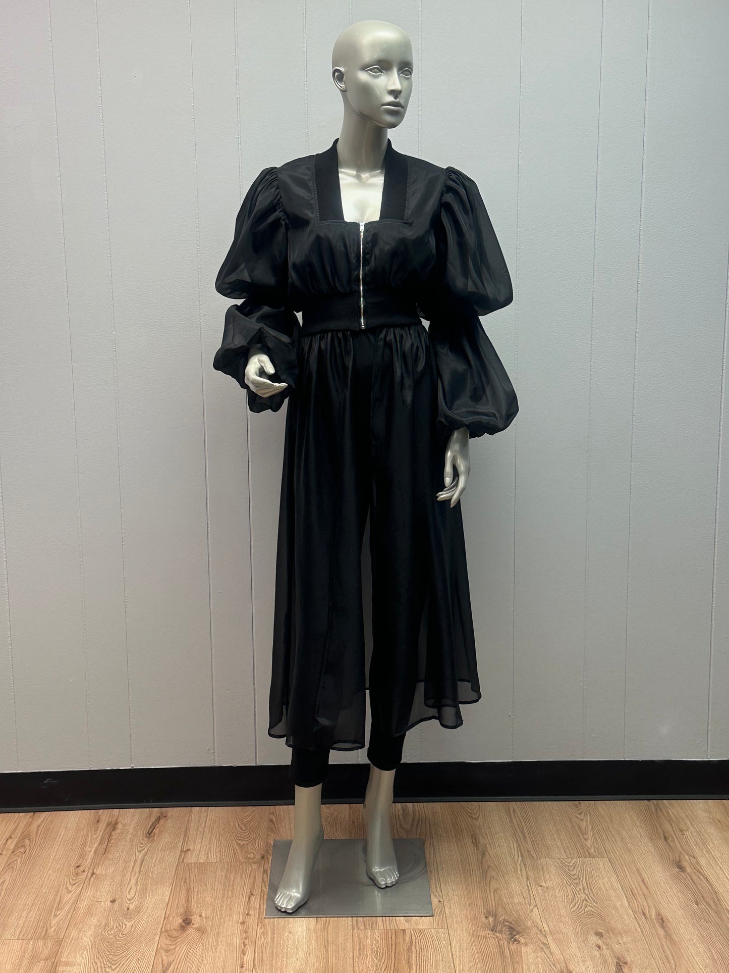 Night Out Black Sheer Shirt Jacket