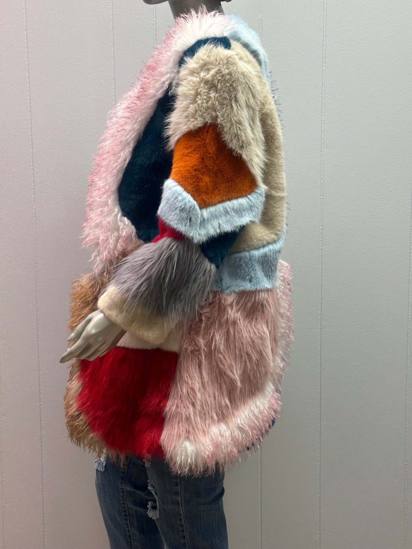 Patch It Faux Fur Coat