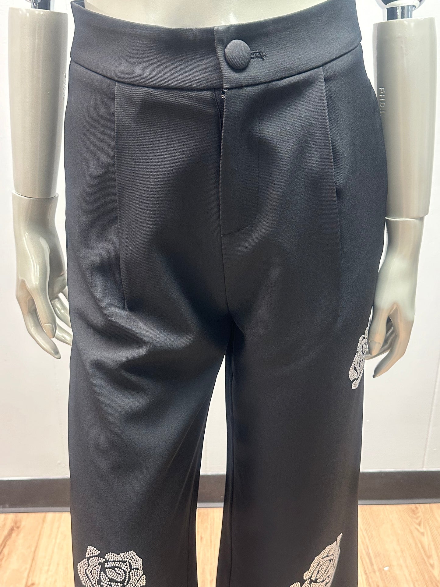 Flo Rho Rhinestone 2pc Pants Suit with Belt