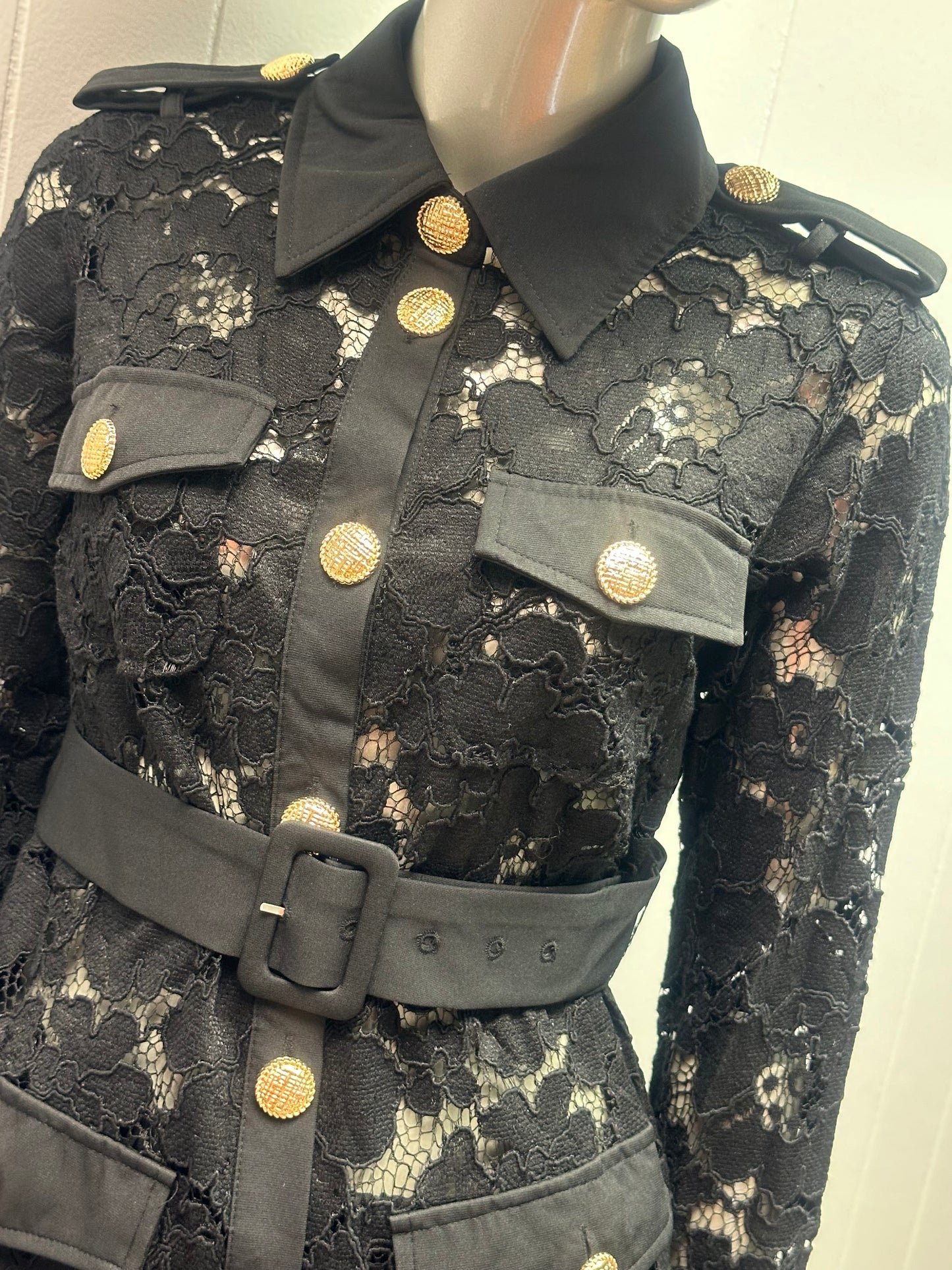 Simple Elegance Black Lace Blouse