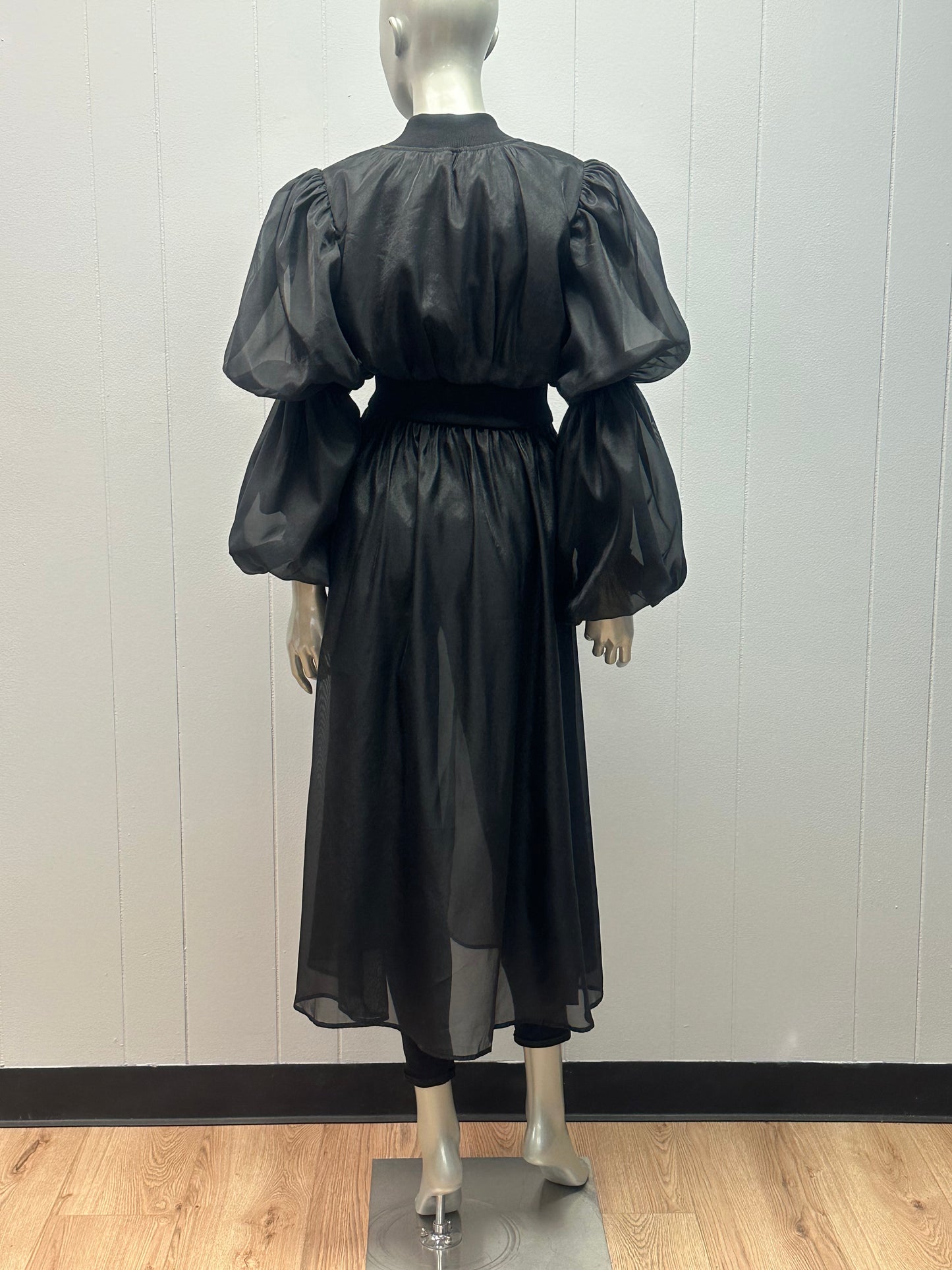 Night Out Black Sheer Shirt Jacket