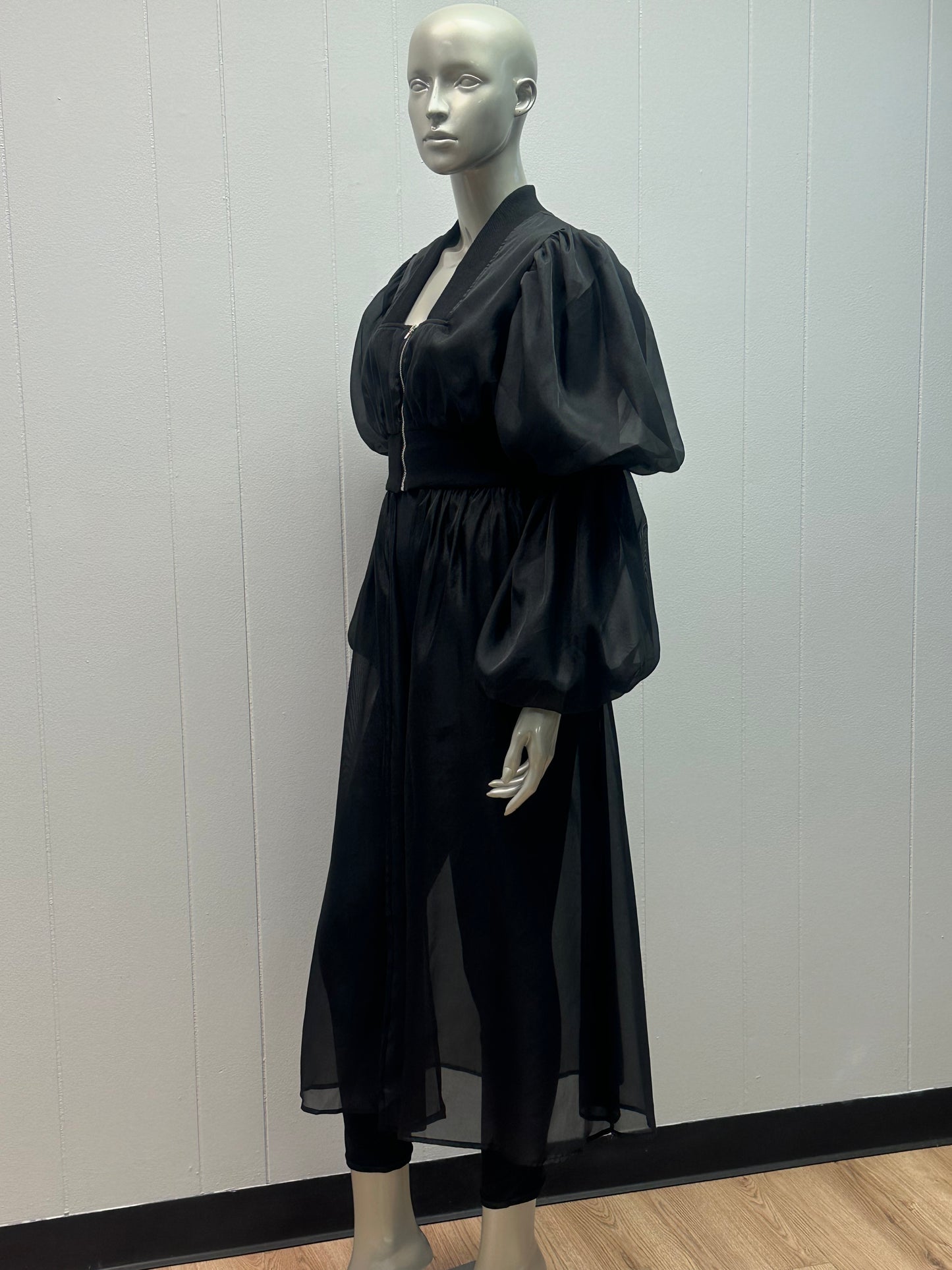 Night Out Black Sheer Shirt Jacket