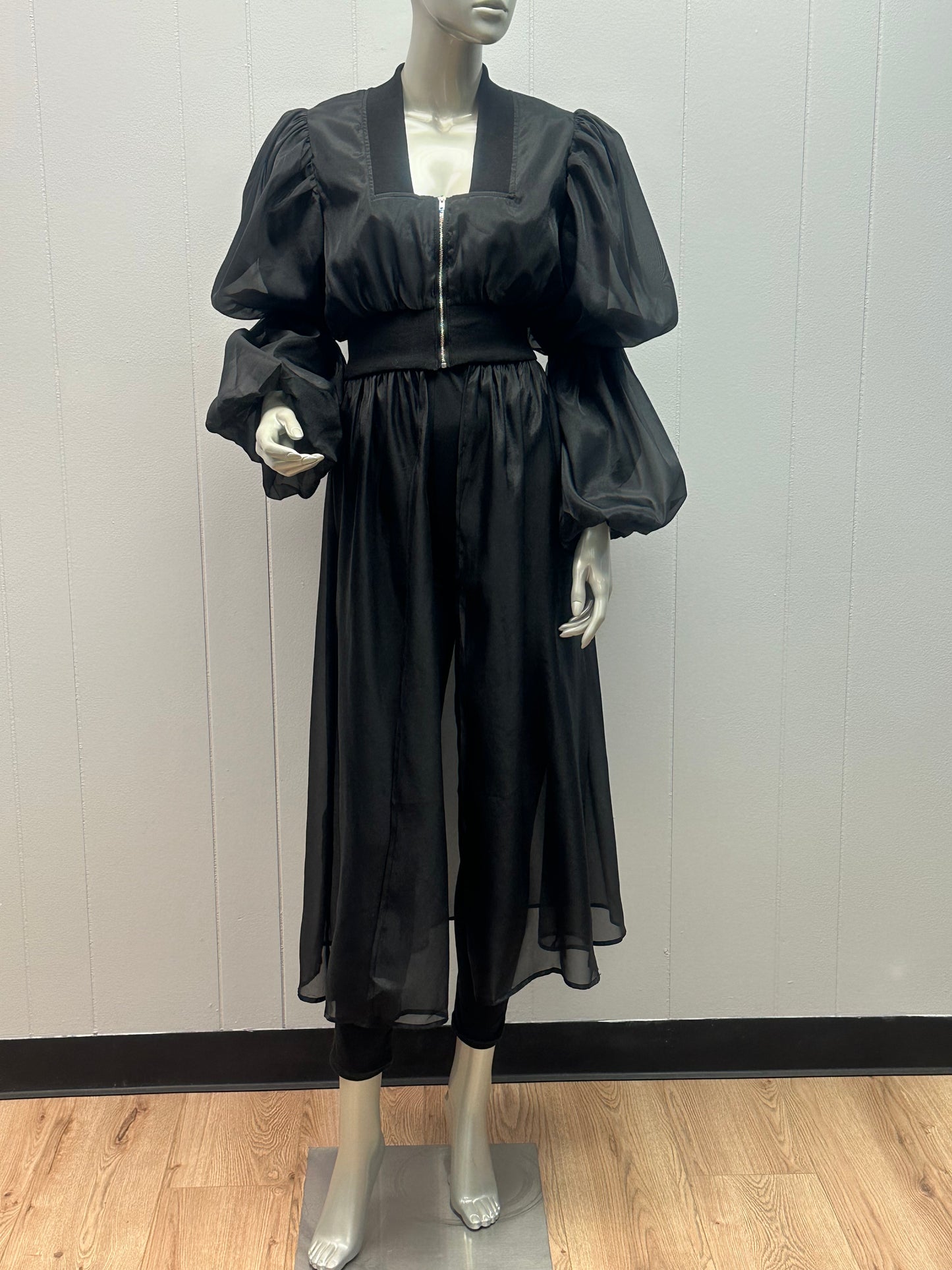 Night Out Black Sheer Shirt Jacket