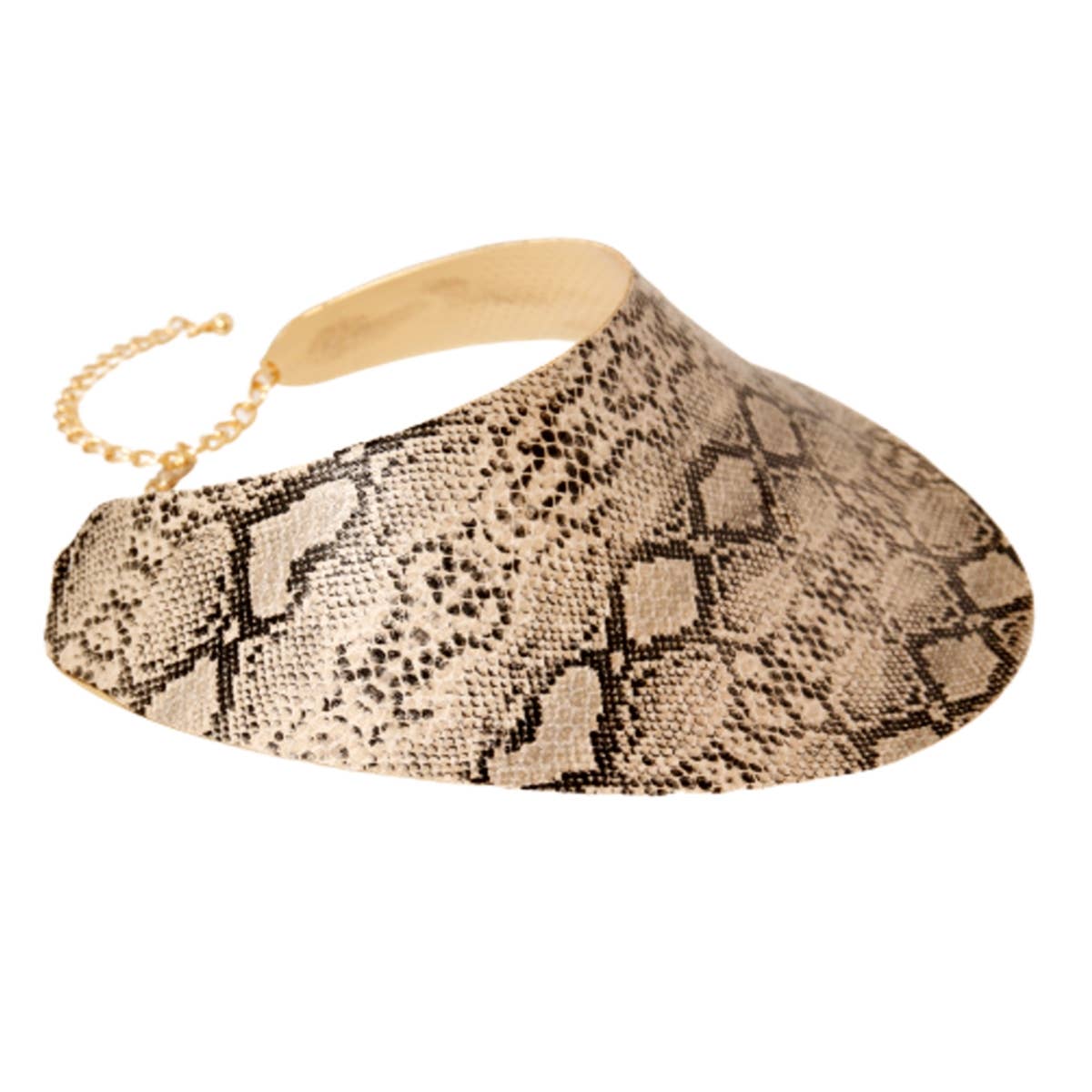 Snake Print Collar Choker Set - Ivory