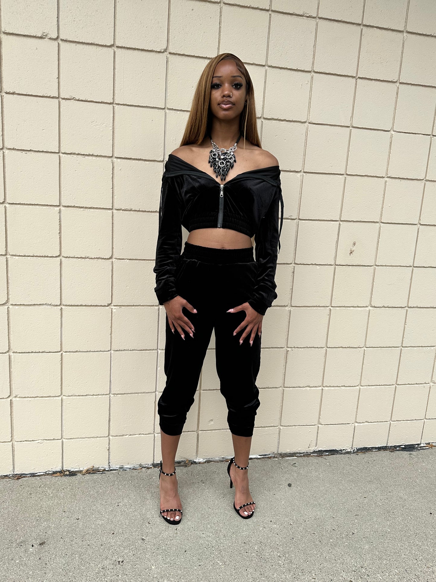 Baddie Velvet Jogger Set