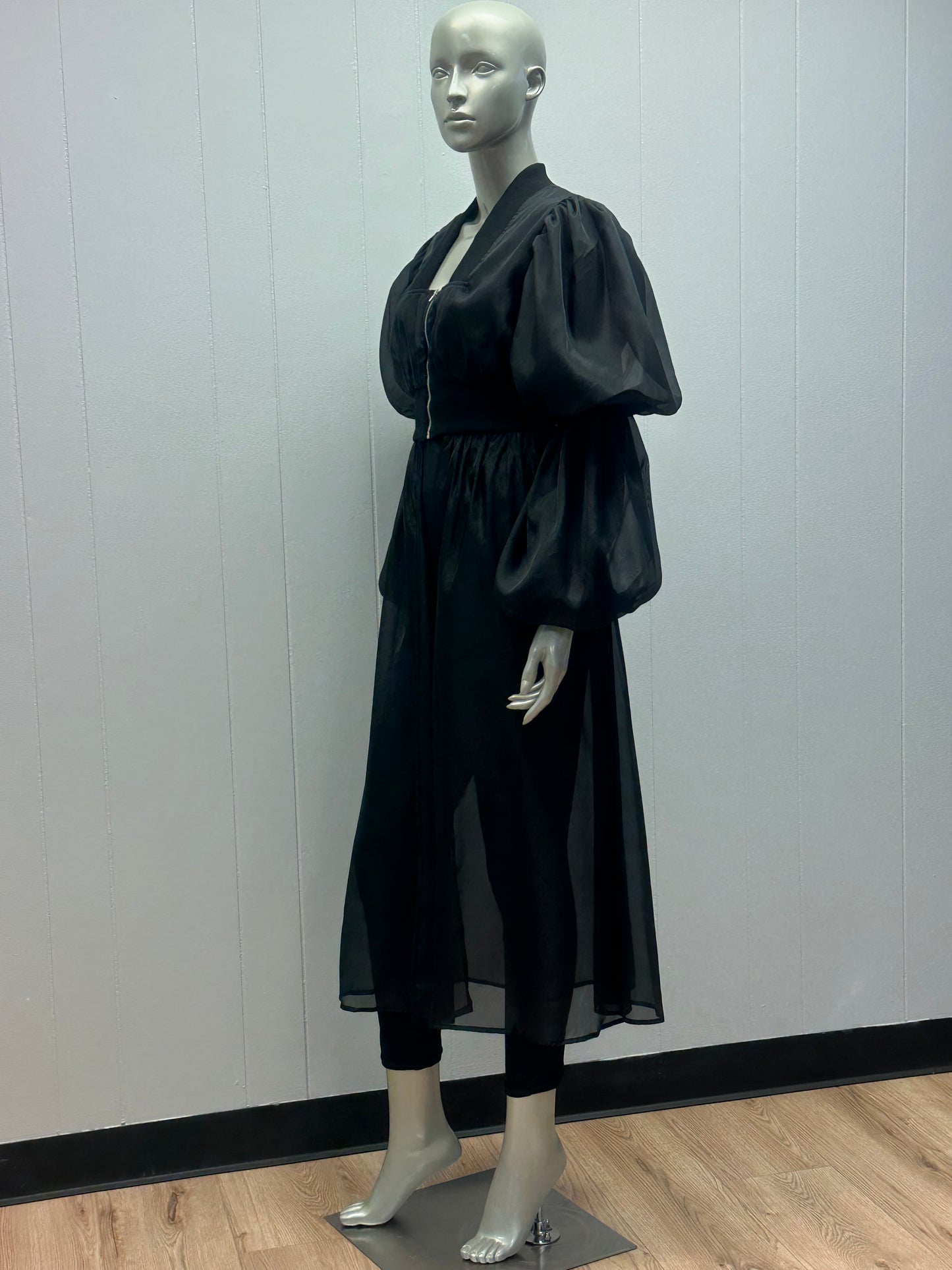Night Out Black Sheer Shirt Jacket