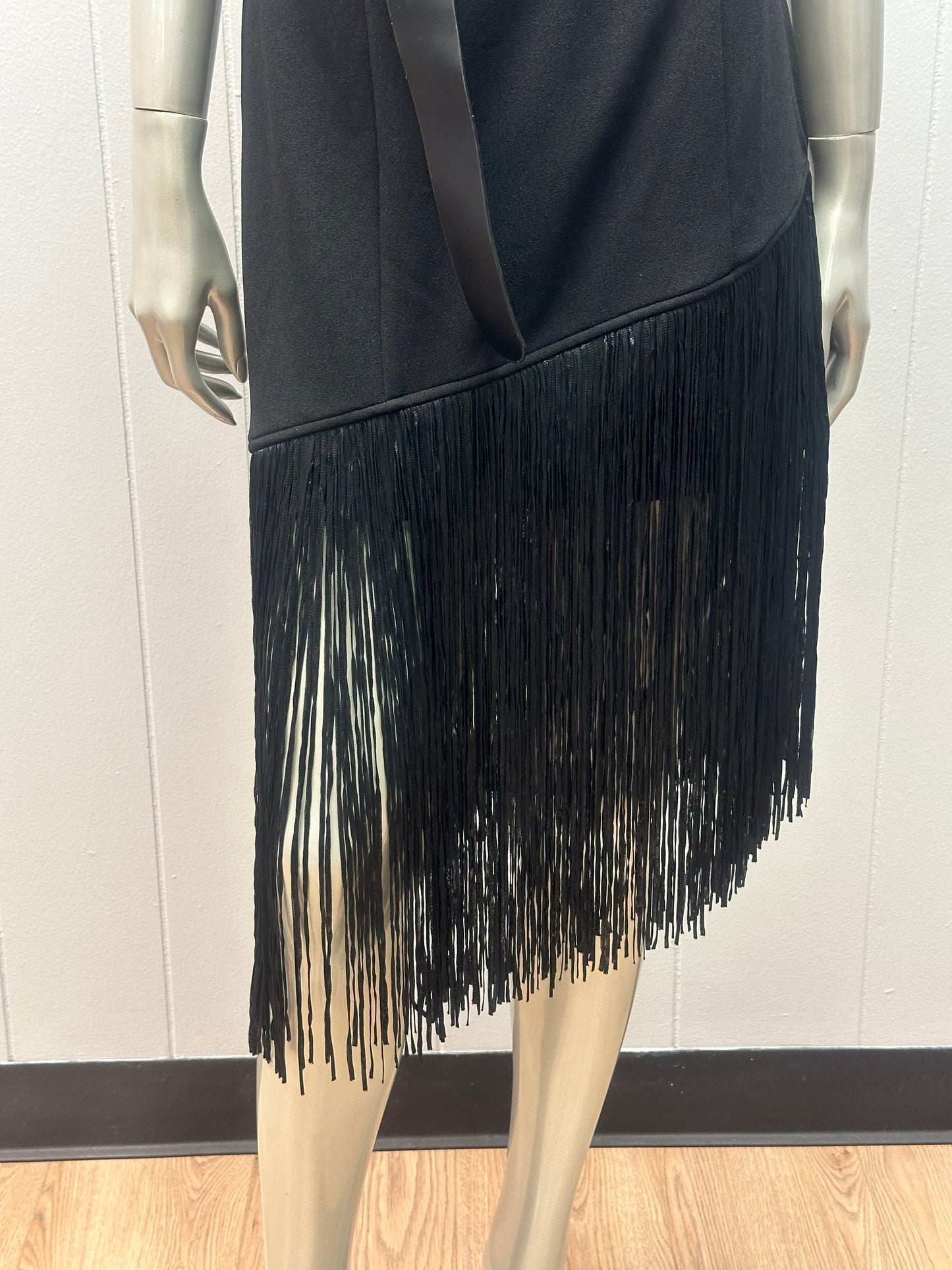 Harlem Nights Black Fringe Sleeveless Dress