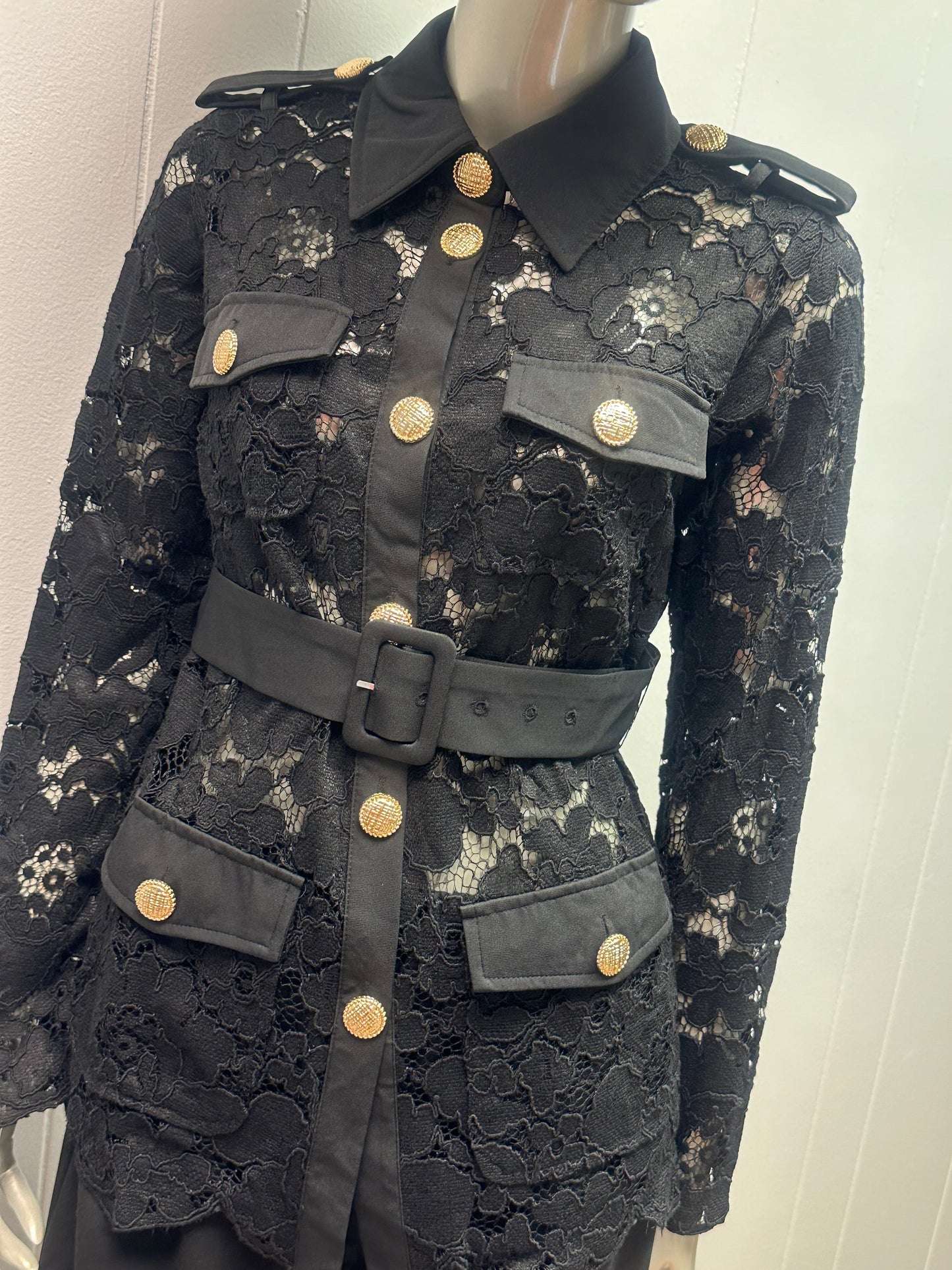 Simple Elegance Black Lace Blouse