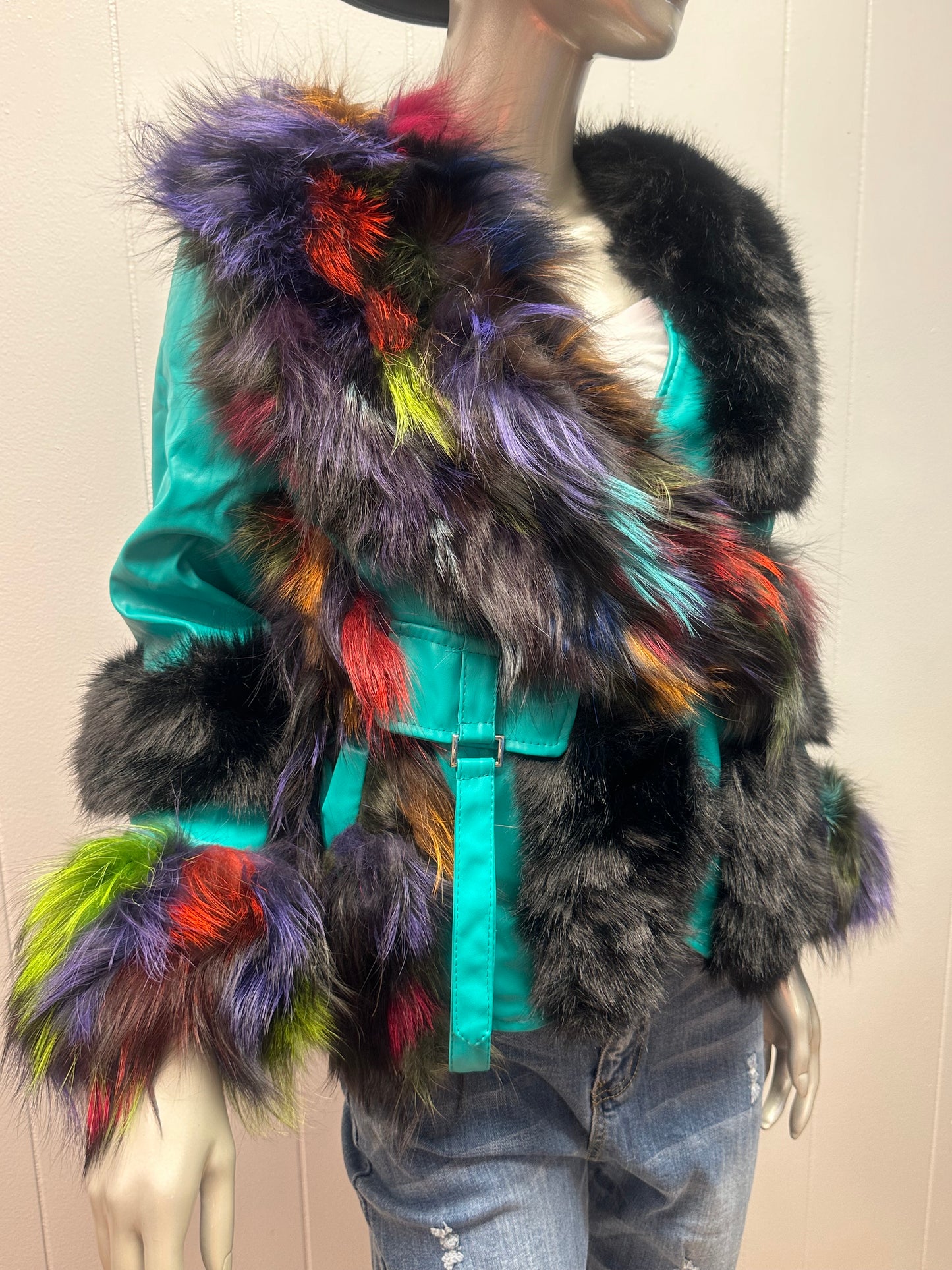 Work It Faux Fur Color Block Jacket