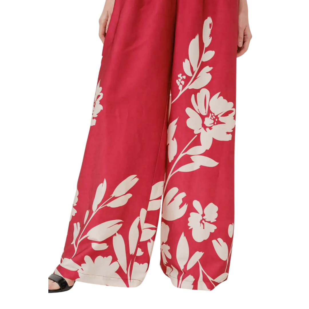 Find Me Red Floral Jumpsuit