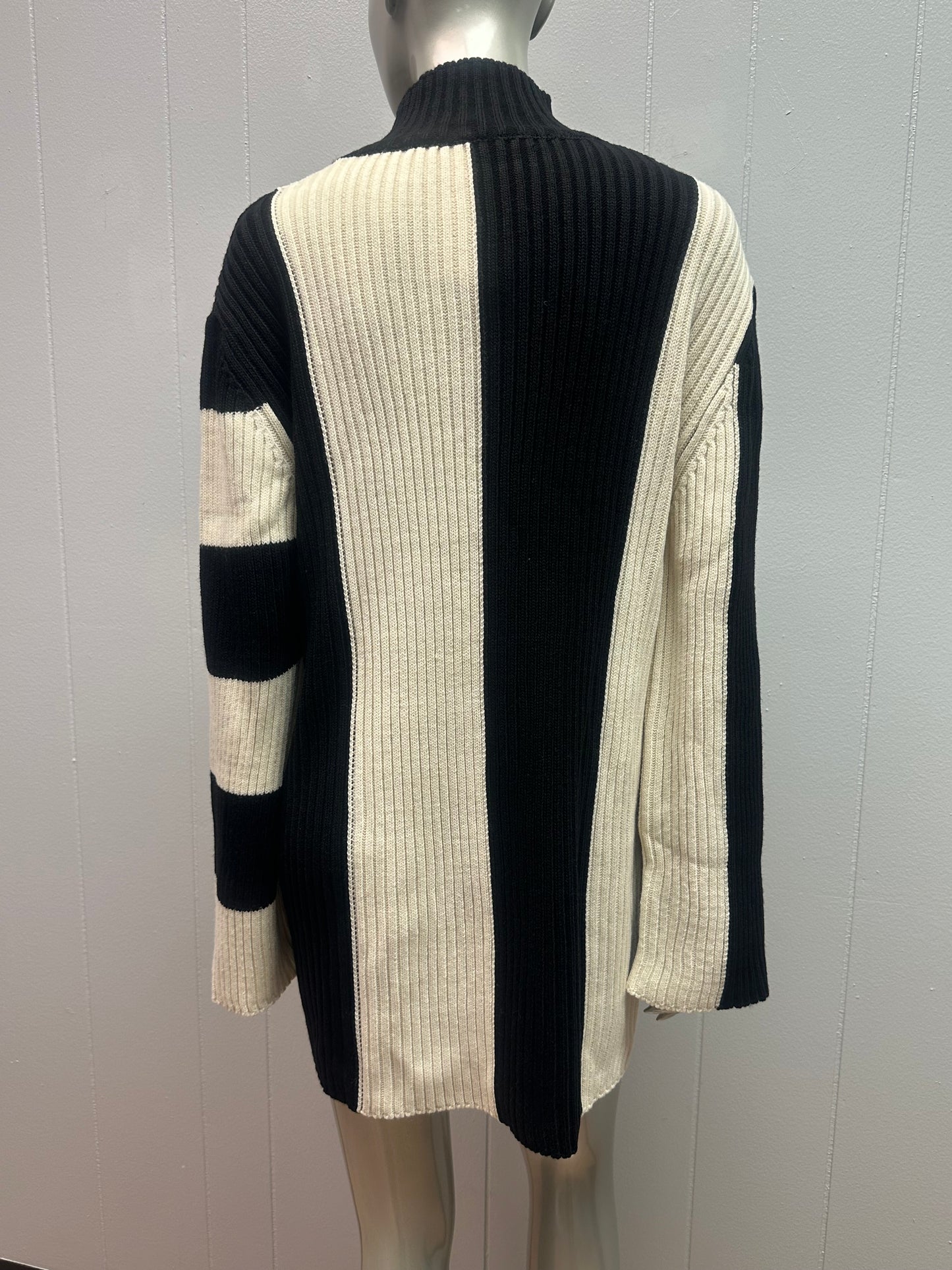 Twiggy Mod Striped Oversized Sweater Dress