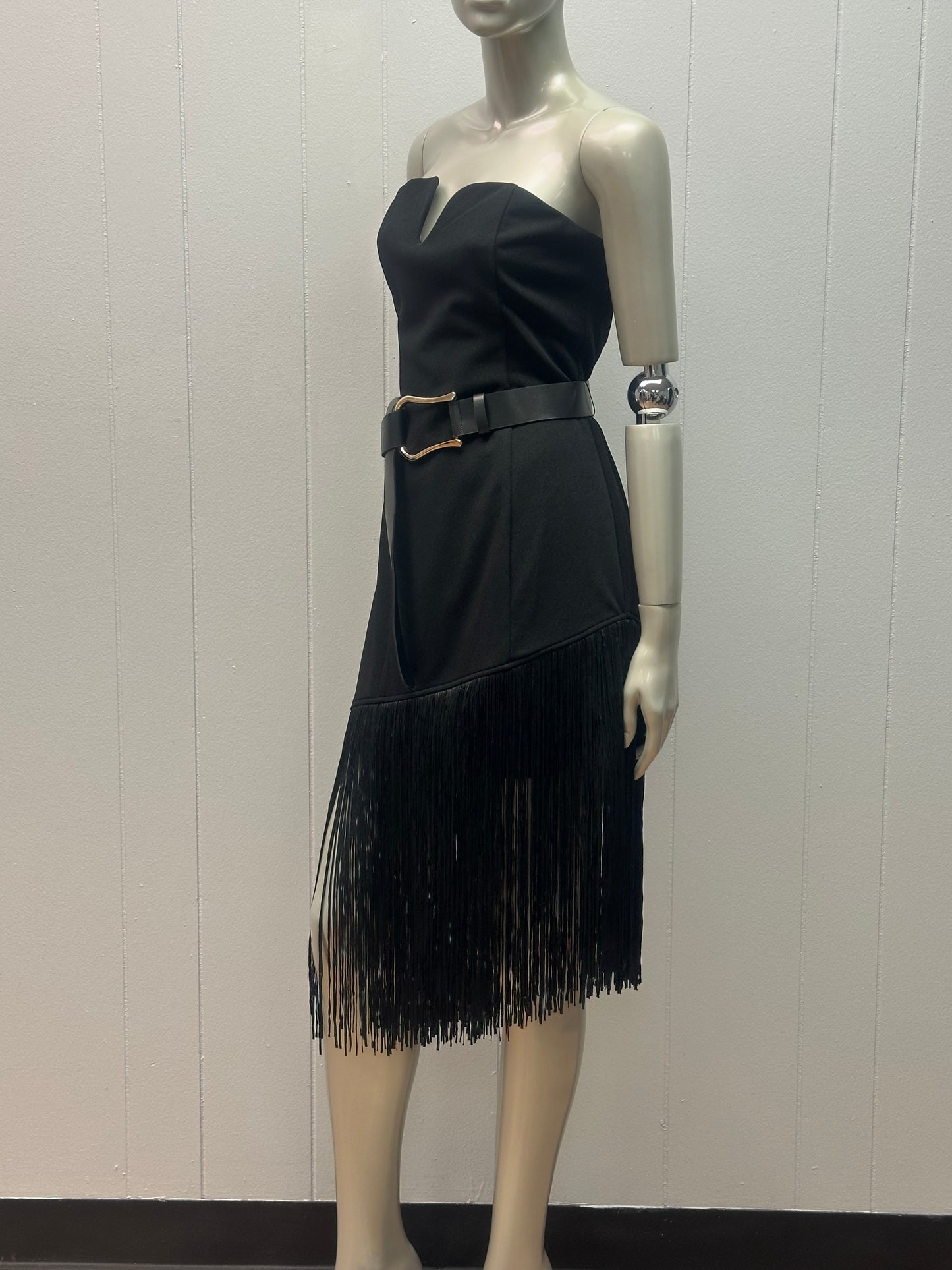 Harlem Nights Black Fringe Sleeveless Dress