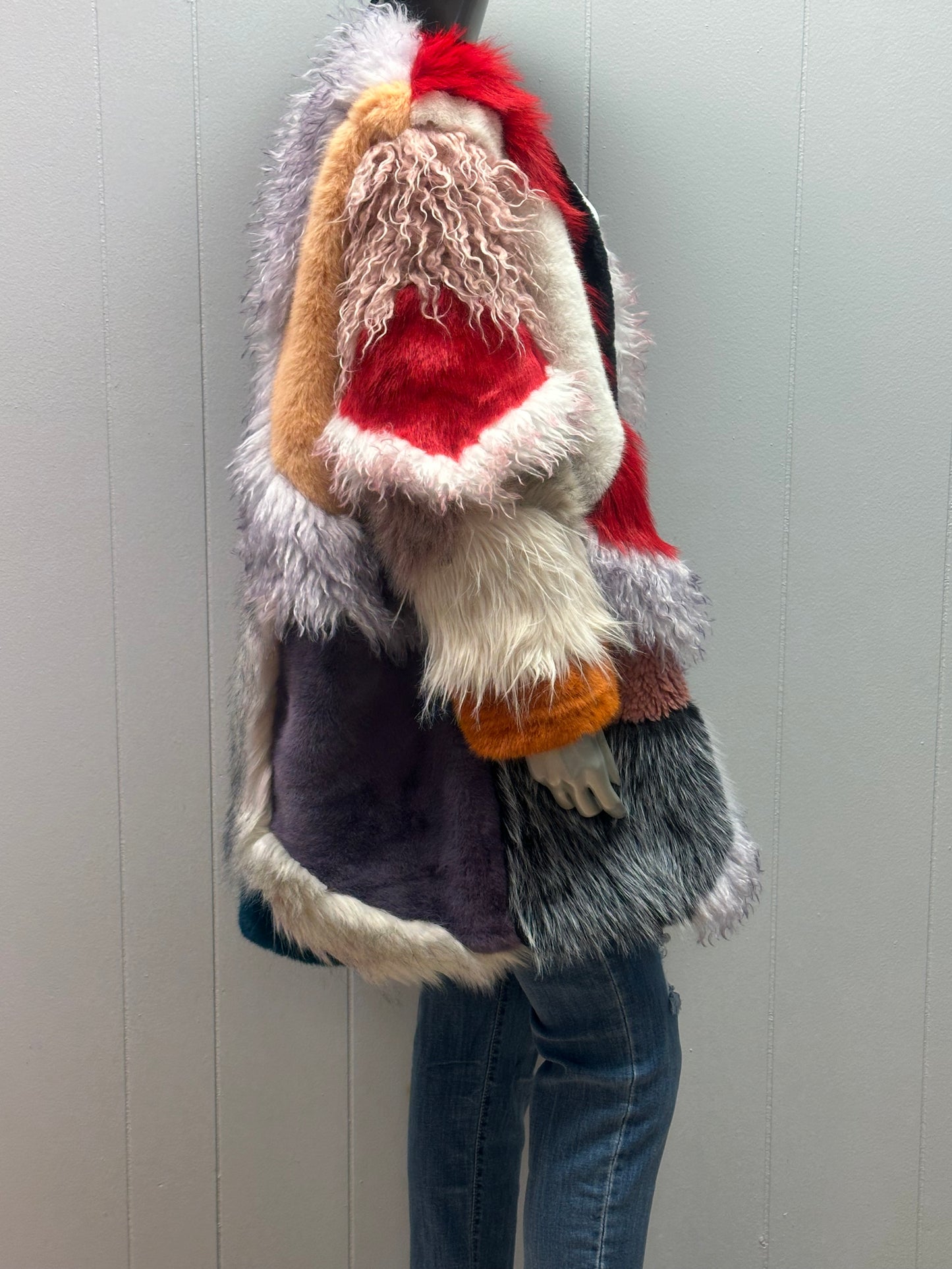 Patch It Faux Fur Coat