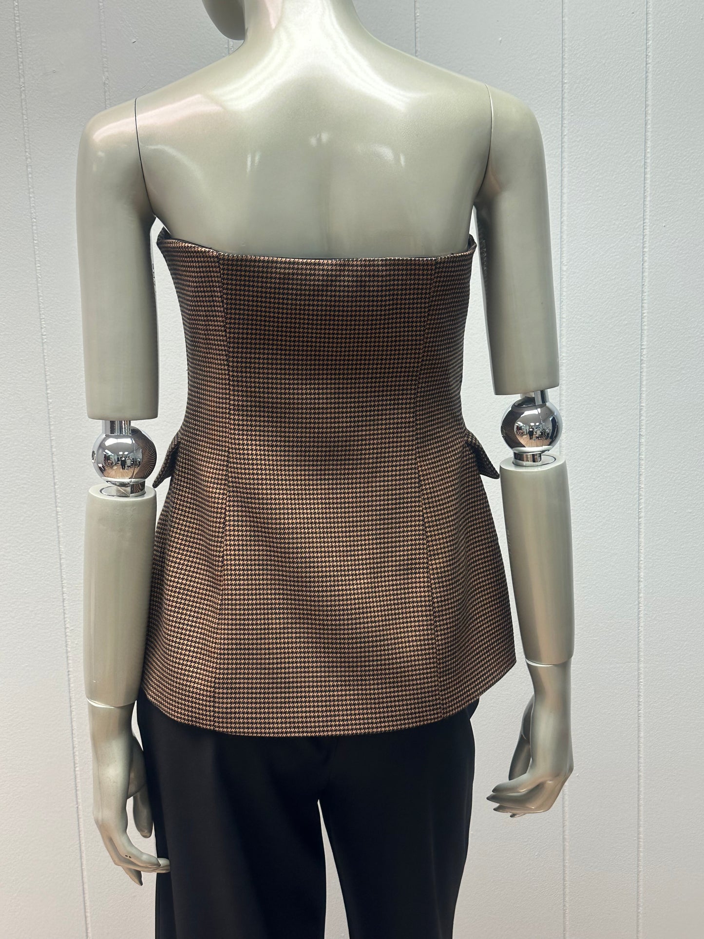 After Work Houndstooth Blazer Bustier