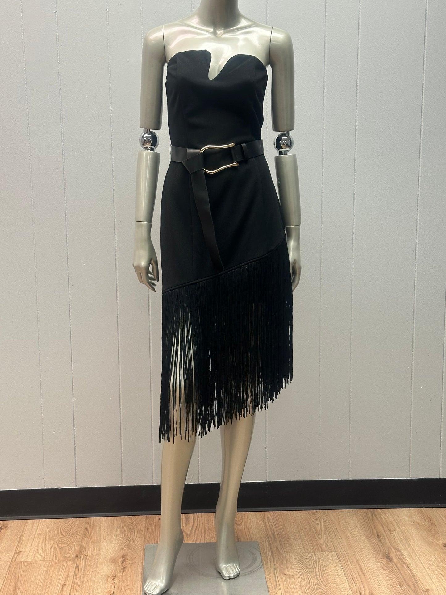 Harlem Nights Black Fringe Sleeveless Dress