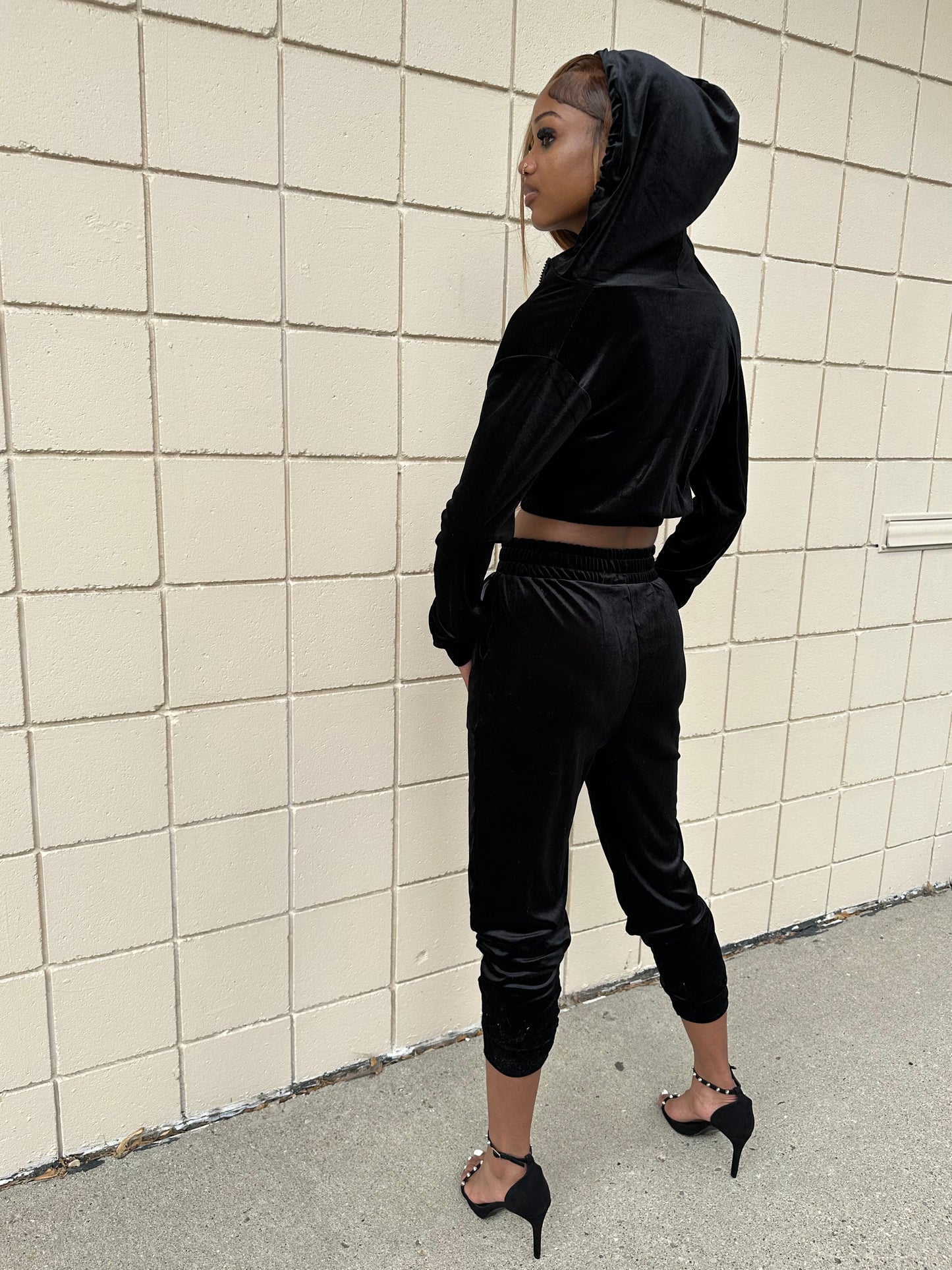 Baddie Velvet Jogger Set