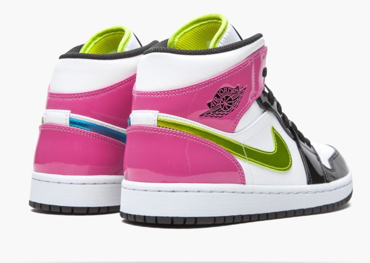 Air Jordan 1 Mid White/Black/Cyber Pink