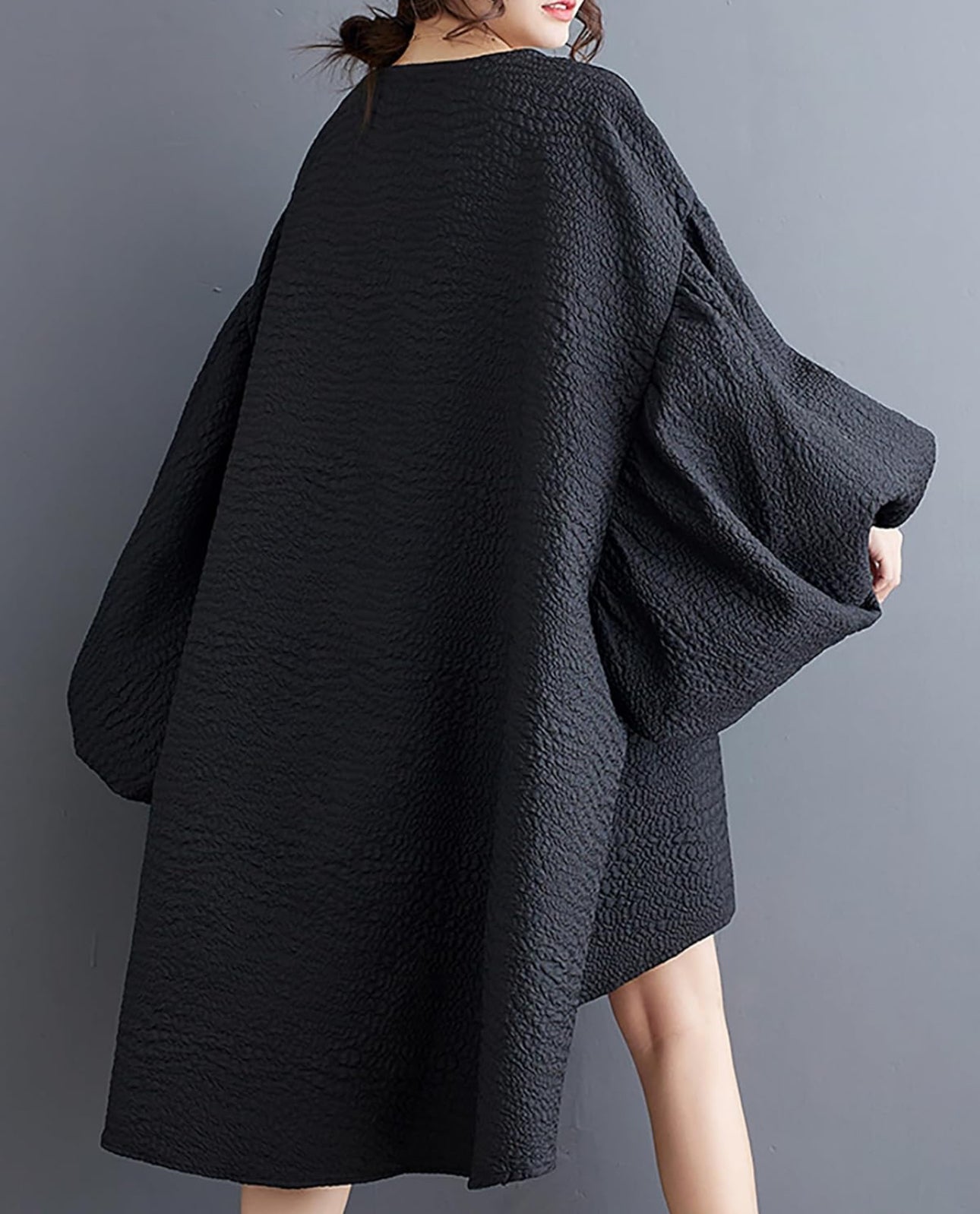 Drama Lantern Sleeve Dress Black