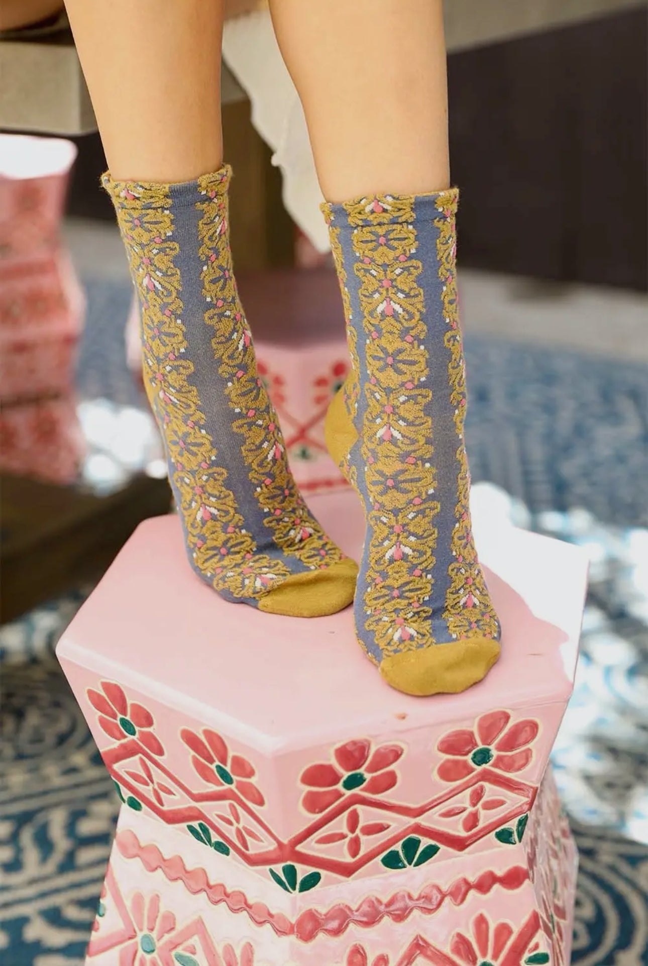 Eco Friendly Embroidered Flower Socks
