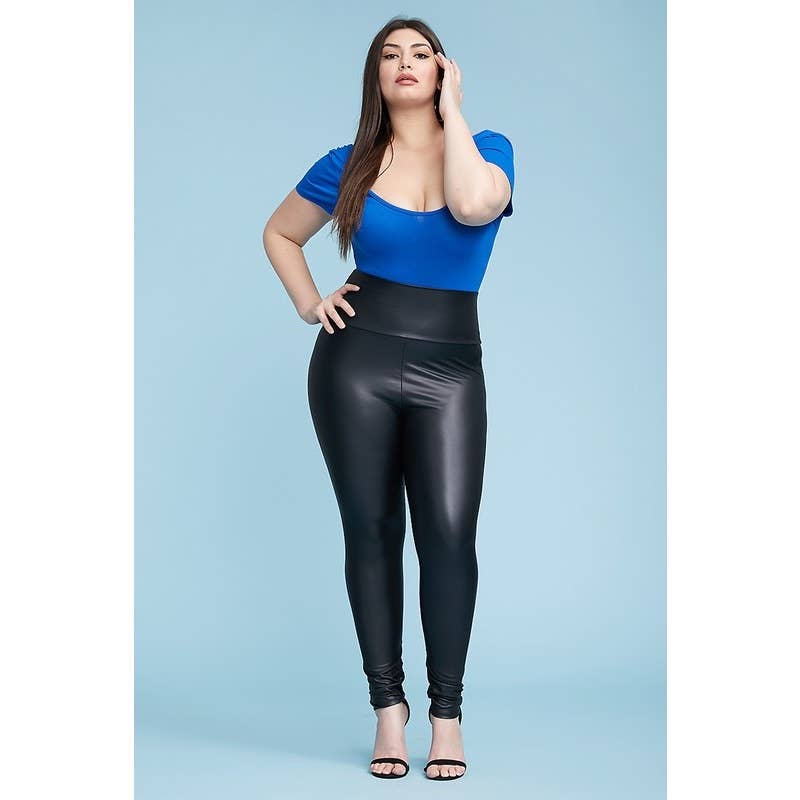 LaReina Faux leather high waist Leggings