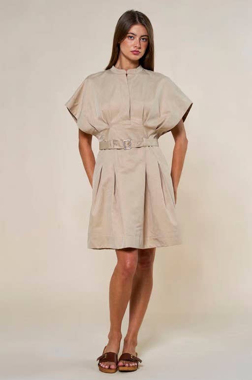 Dolmani Pleated Mini Dress