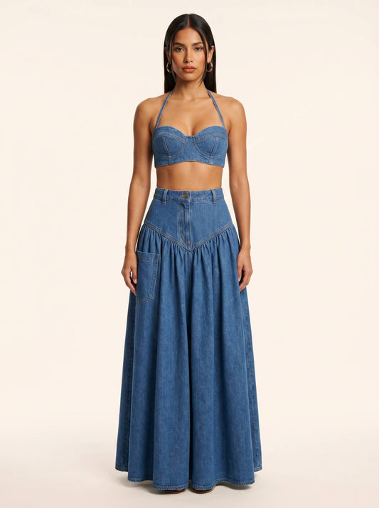 PLUS SIZE Two-Piece Wide-Leg Pant Set