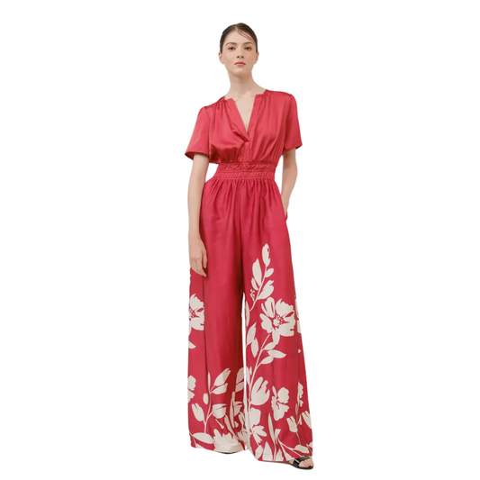 Find Me Red Floral Jumpsuit