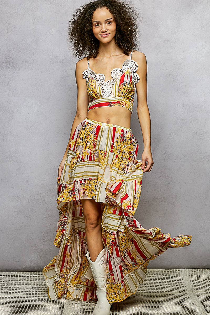 Striped 2-Piece Skirt Set