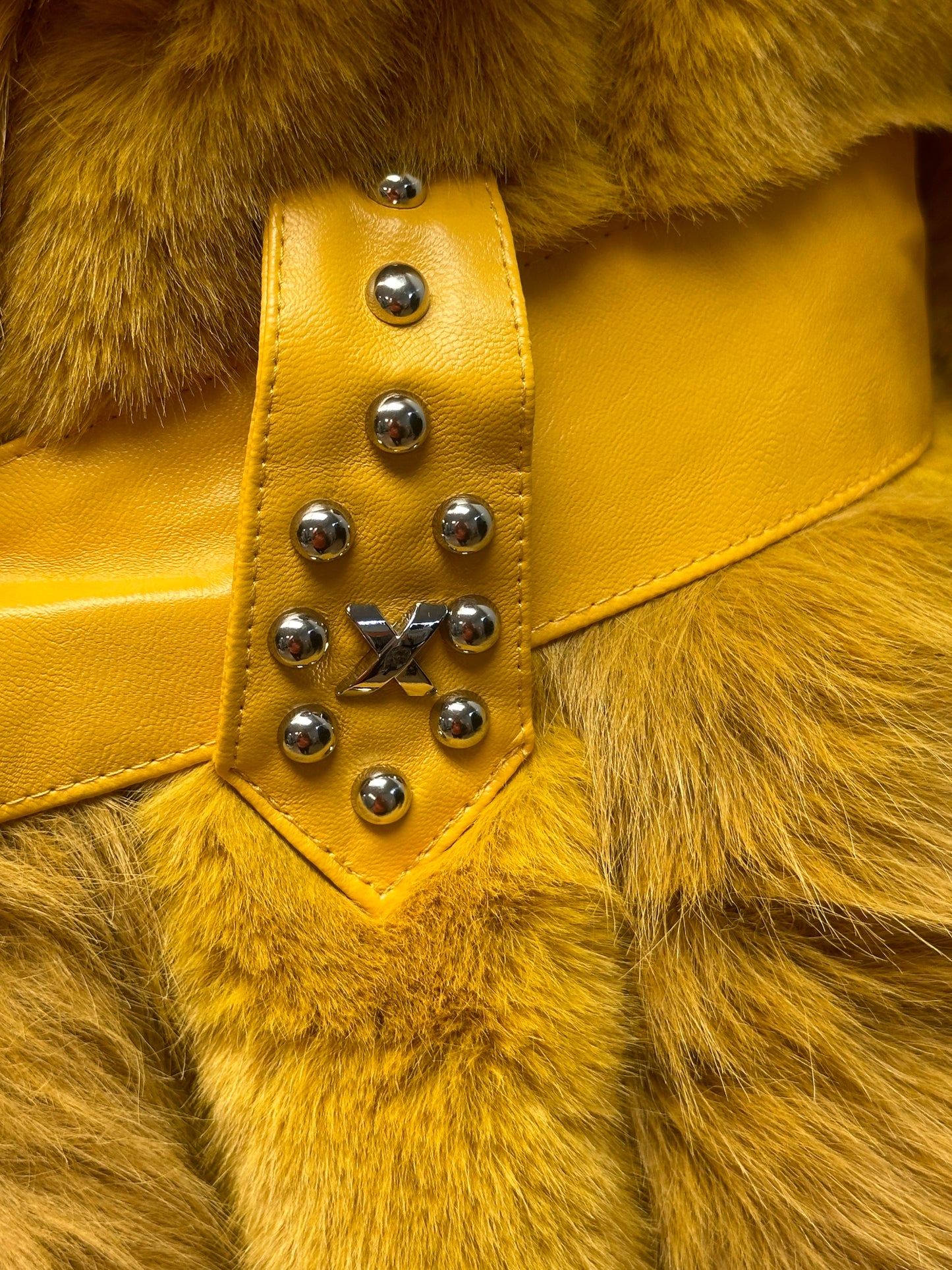 Valley Yellow Faux Fur Coat