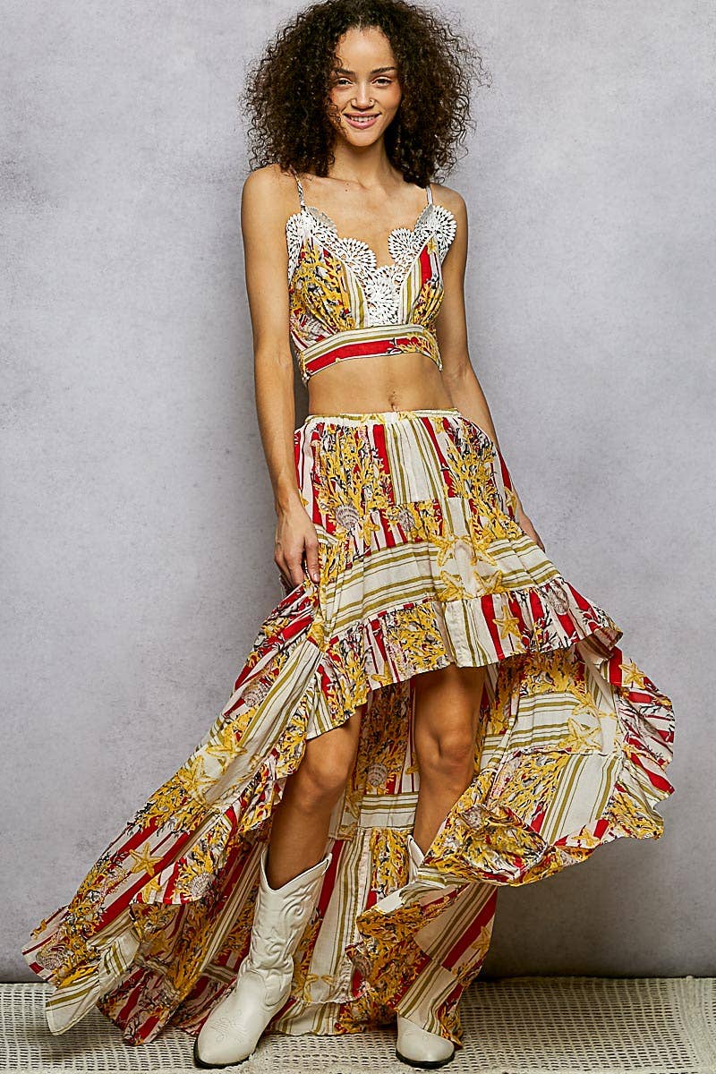Striped 2-Piece Skirt Set