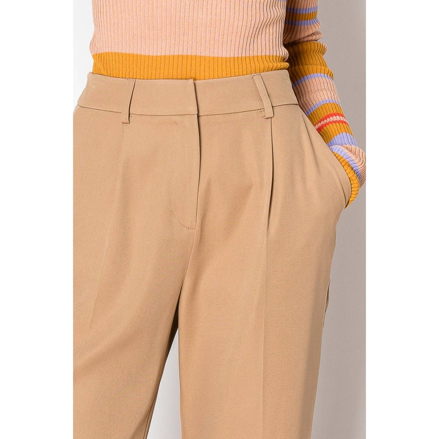 Wide Leg Trousers Smocked Back PANTS