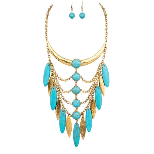 Turquoise Statement Necklace Set