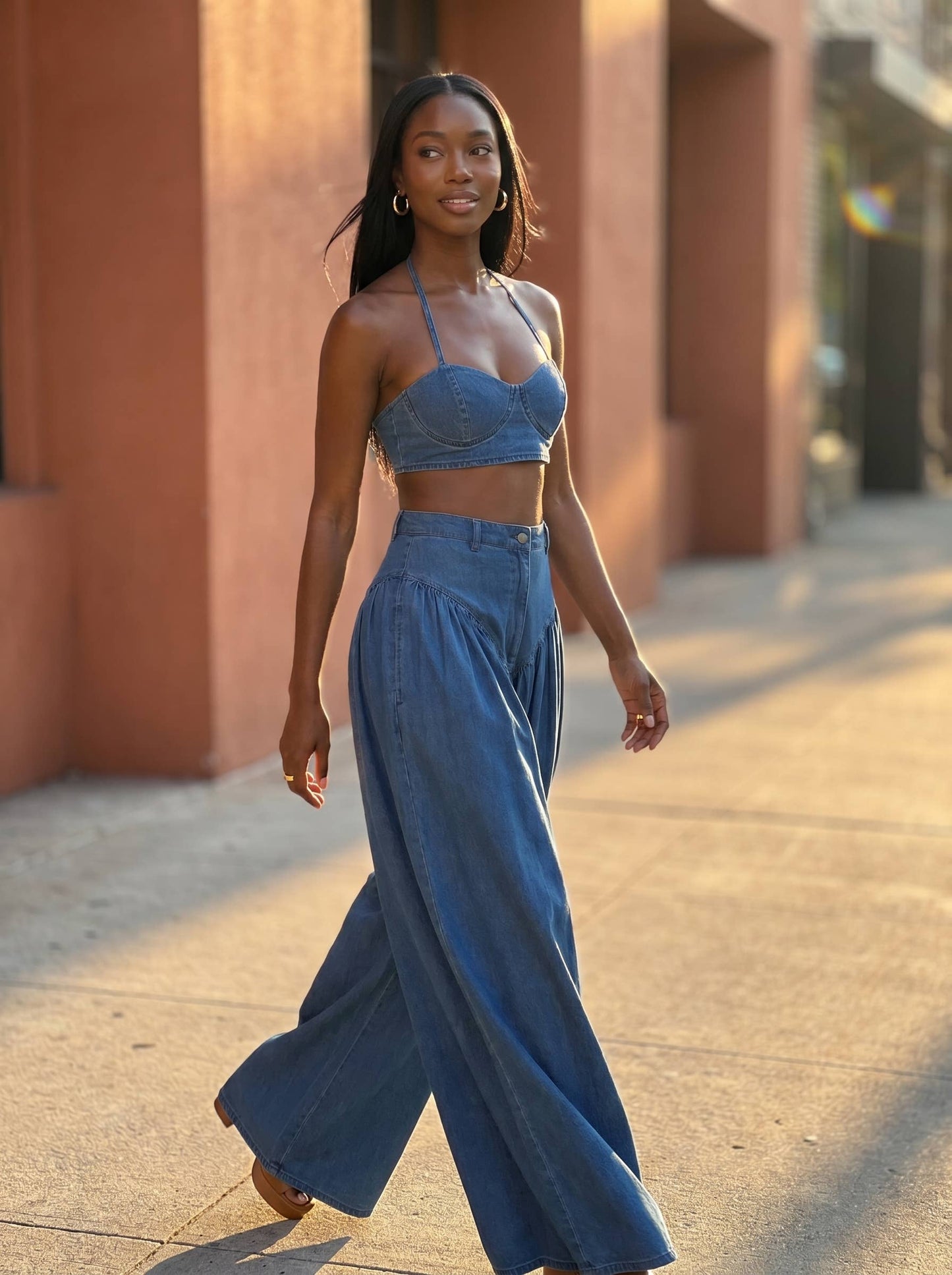 PLUS SIZE Two-Piece Wide-Leg Pant Set