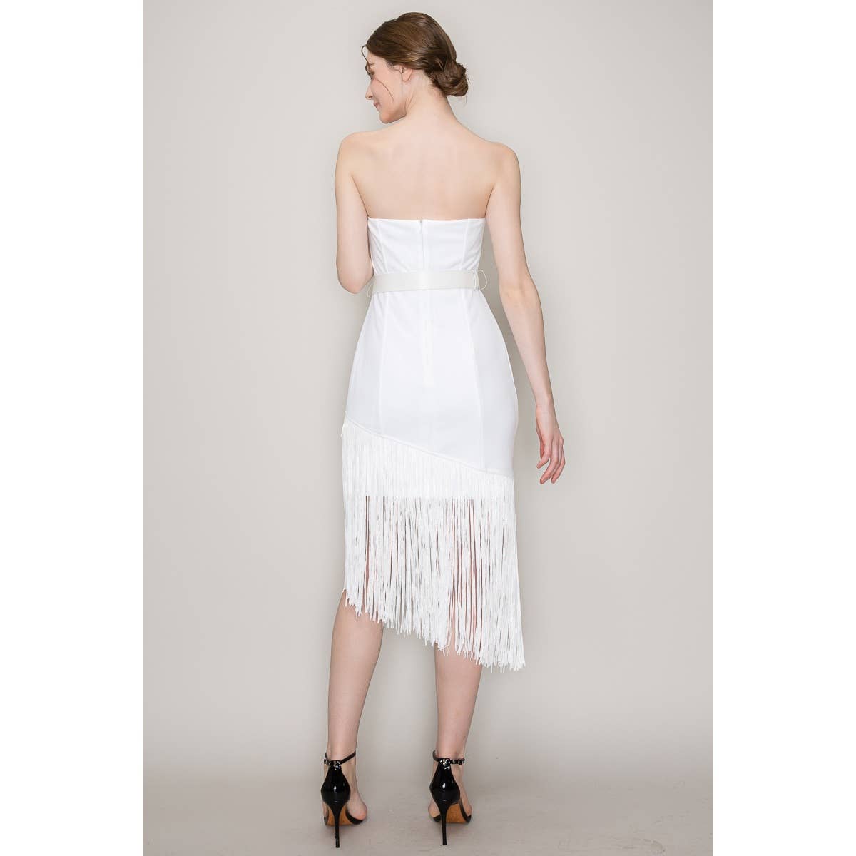 Harlem Nights White Fringe Sleeveless Dress