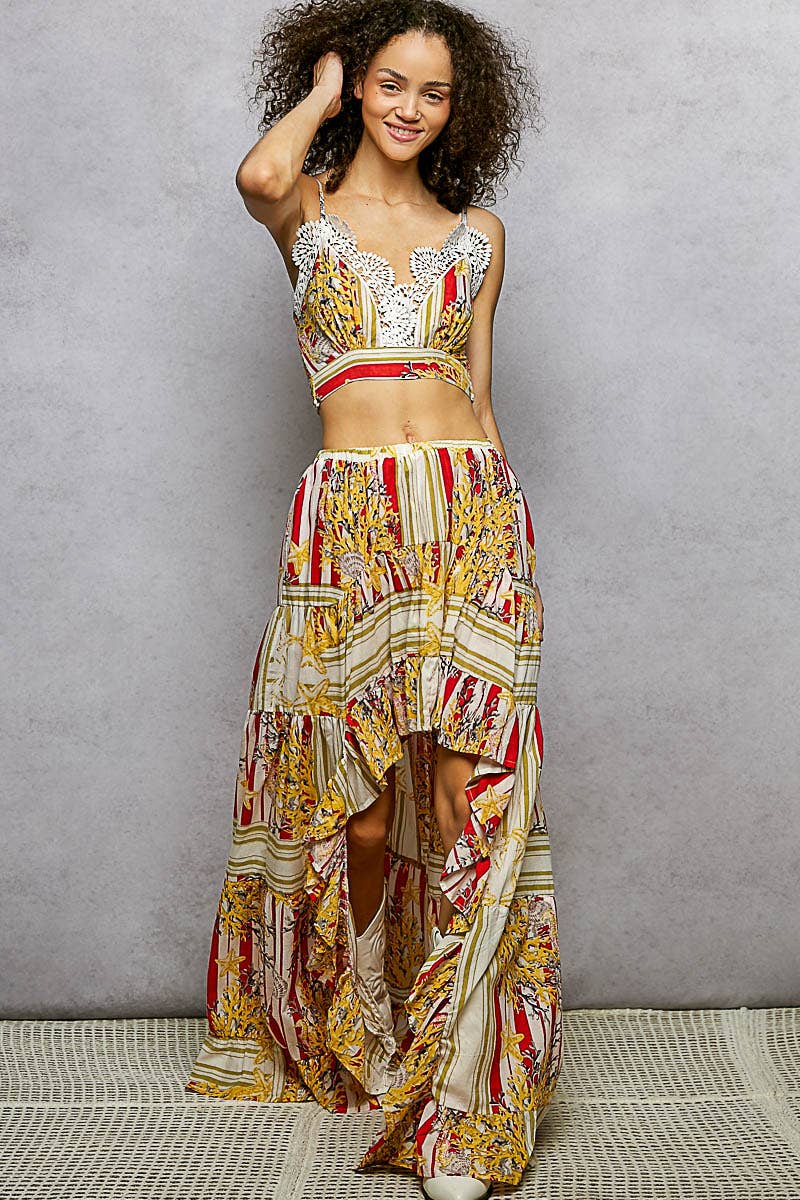 Striped 2-Piece Skirt Set