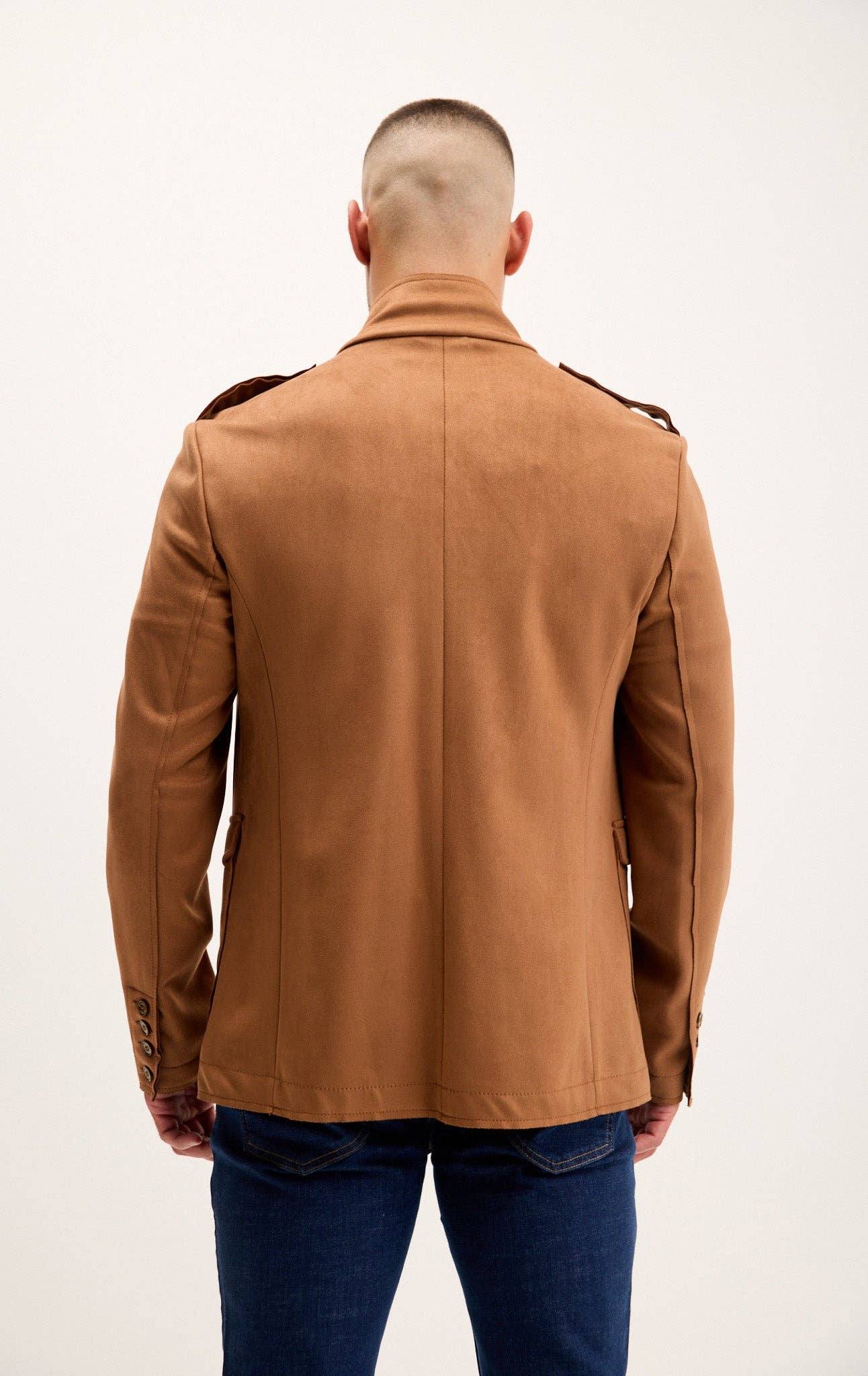 Men's Faux Suede Safari Jacket - Camel