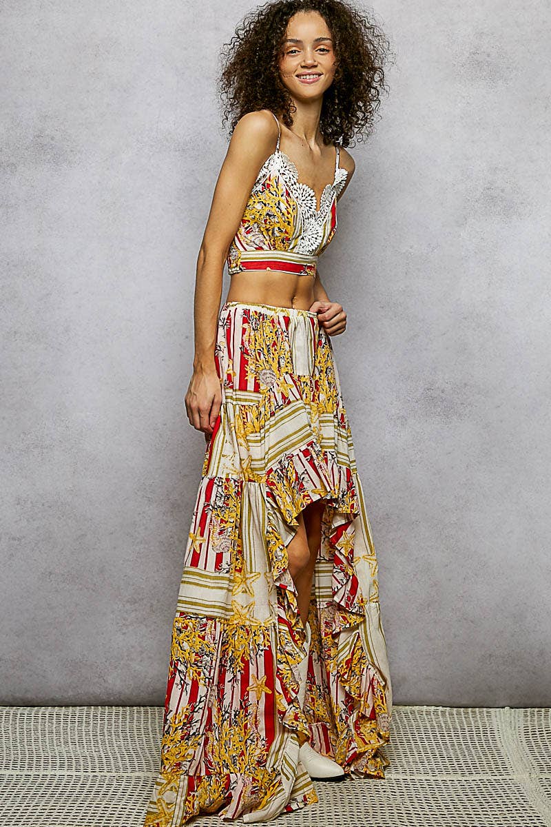 Striped 2-Piece Skirt Set