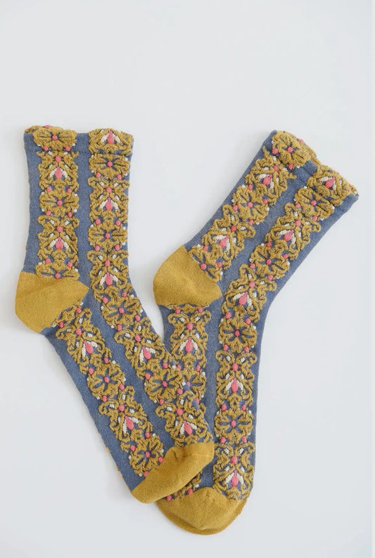 Eco Friendly Embroidered Flower Socks