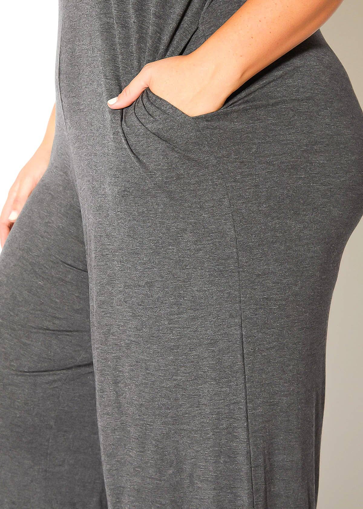 Comfy N’ Cute Plus Size Off Shoulder Wide Leg Jumpsuit