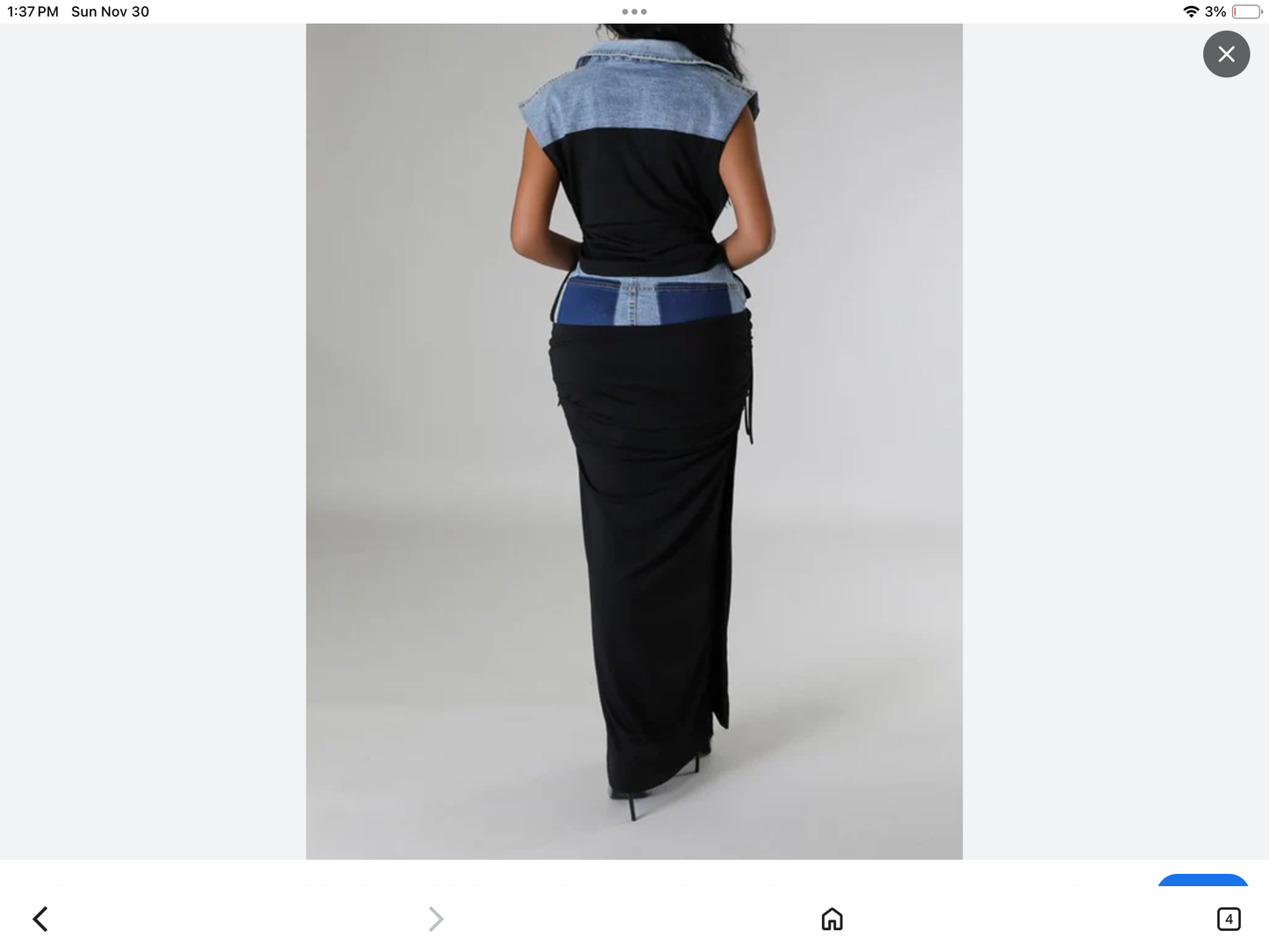 Diggin’ Her 2 Pc Denim and Black Skirt Set