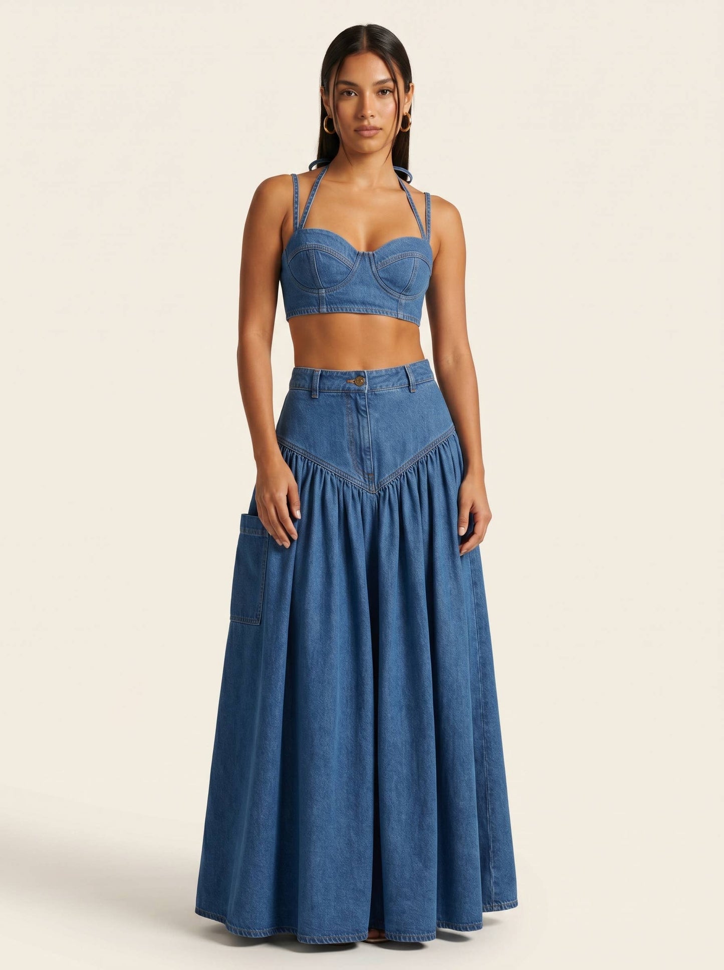 PLUS SIZE Two-Piece Wide-Leg Pant Set