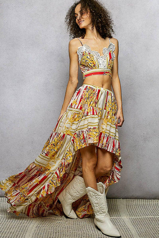 Striped 2-Piece Skirt Set
