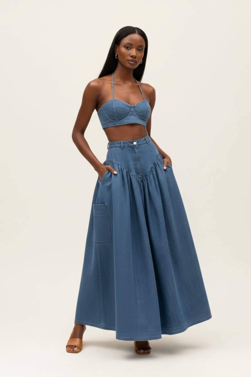 PLUS SIZE Two-Piece Wide-Leg Pant Set