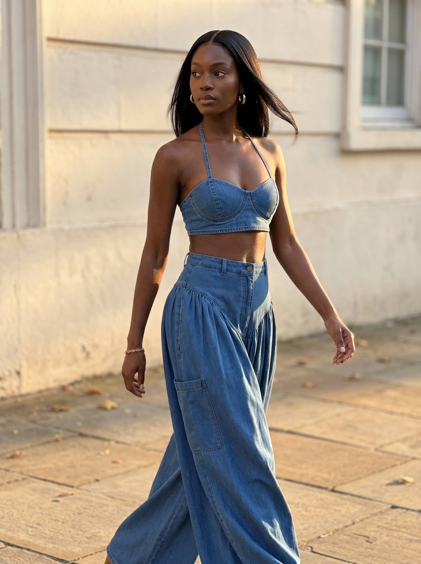 PLUS SIZE Two-Piece Wide-Leg Pant Set